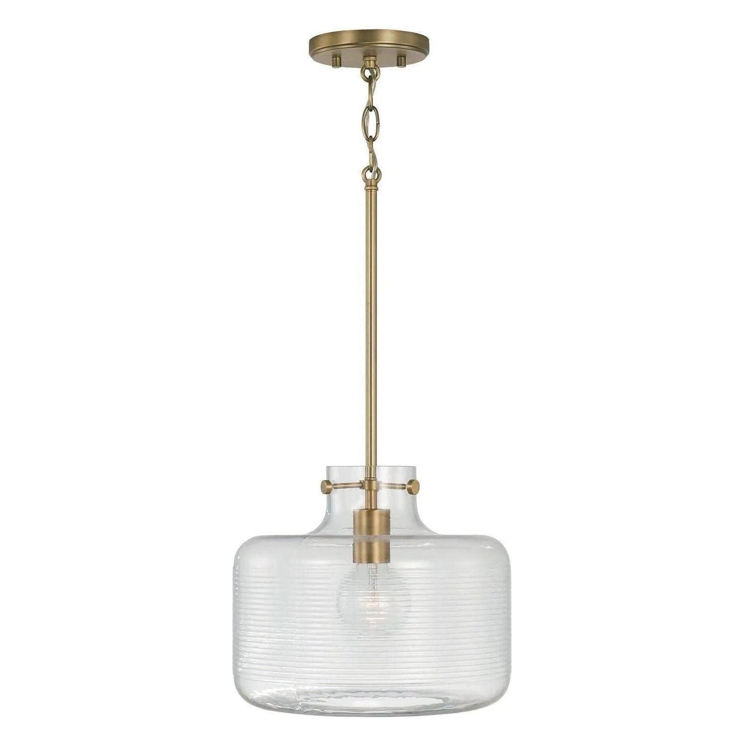 Capital Lighting Fixture Company - Brighton Ribbed Glass Pendant - 342511AD - Canada Light Shop