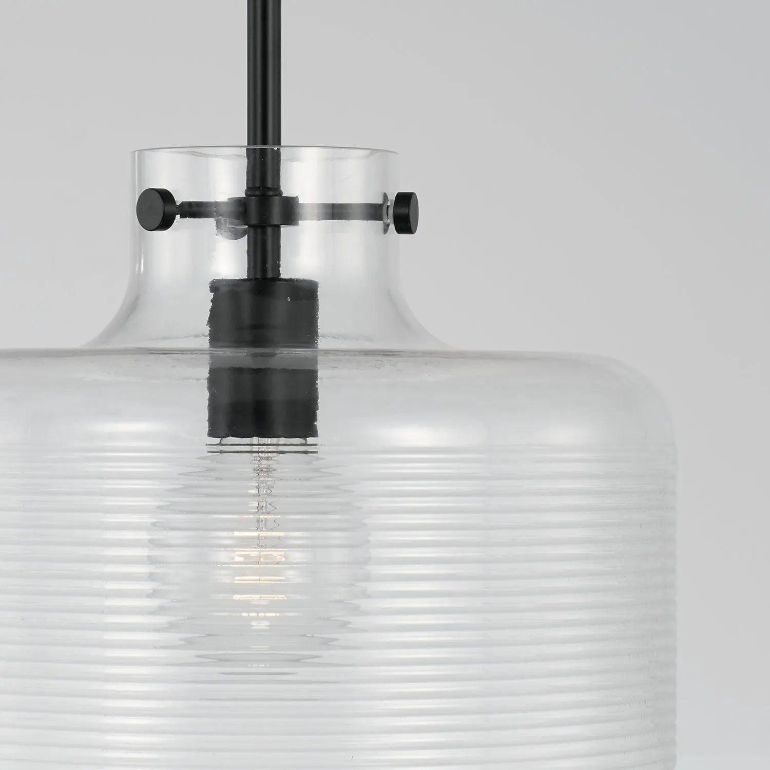 Capital Lighting Fixture Company - Brighton Ribbed Glass Pendant - 342511AD - Canada Light Shop