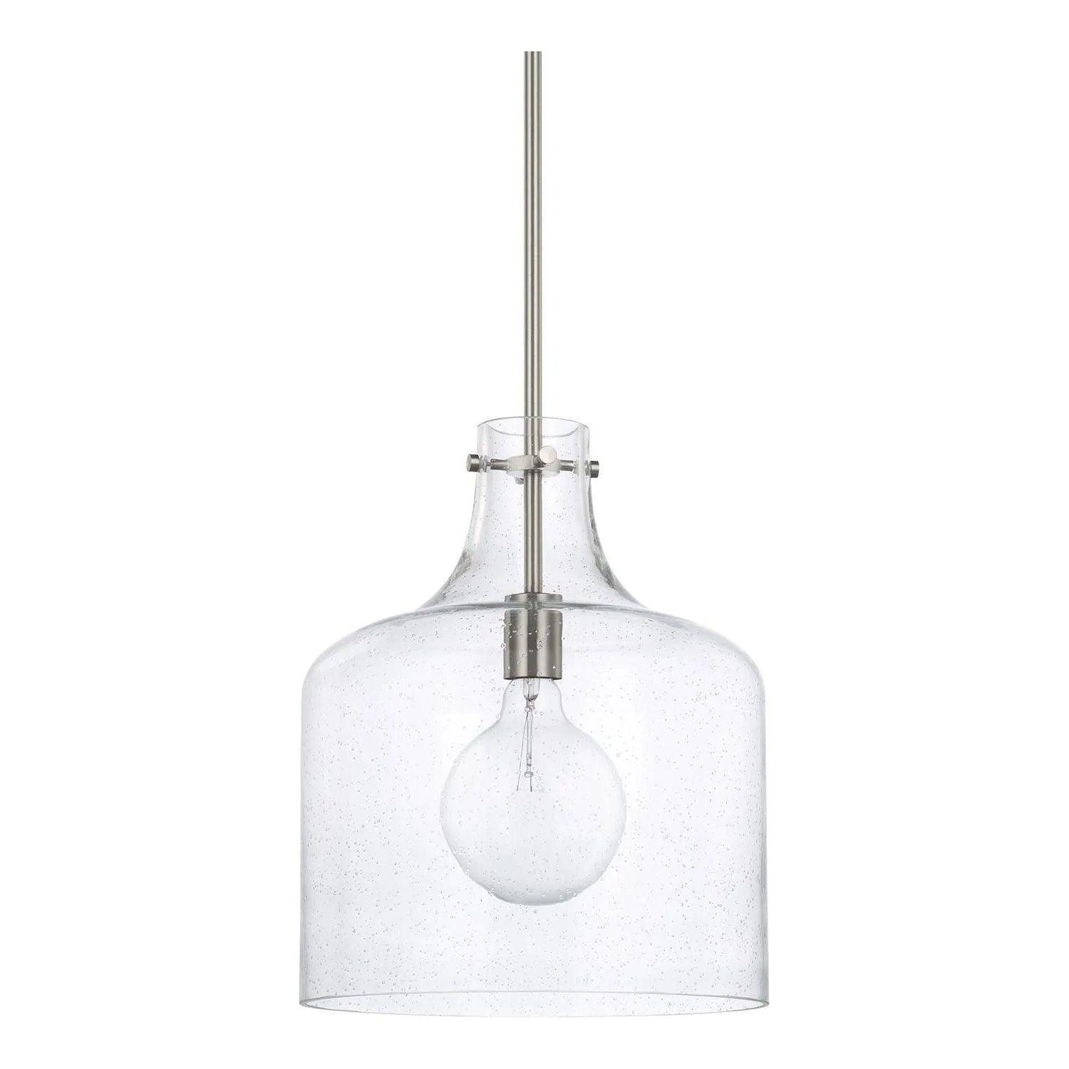 Capital Lighting Fixture Company - Crawford Seeded Glass Pendant - 325712BN - Canada Light Shop