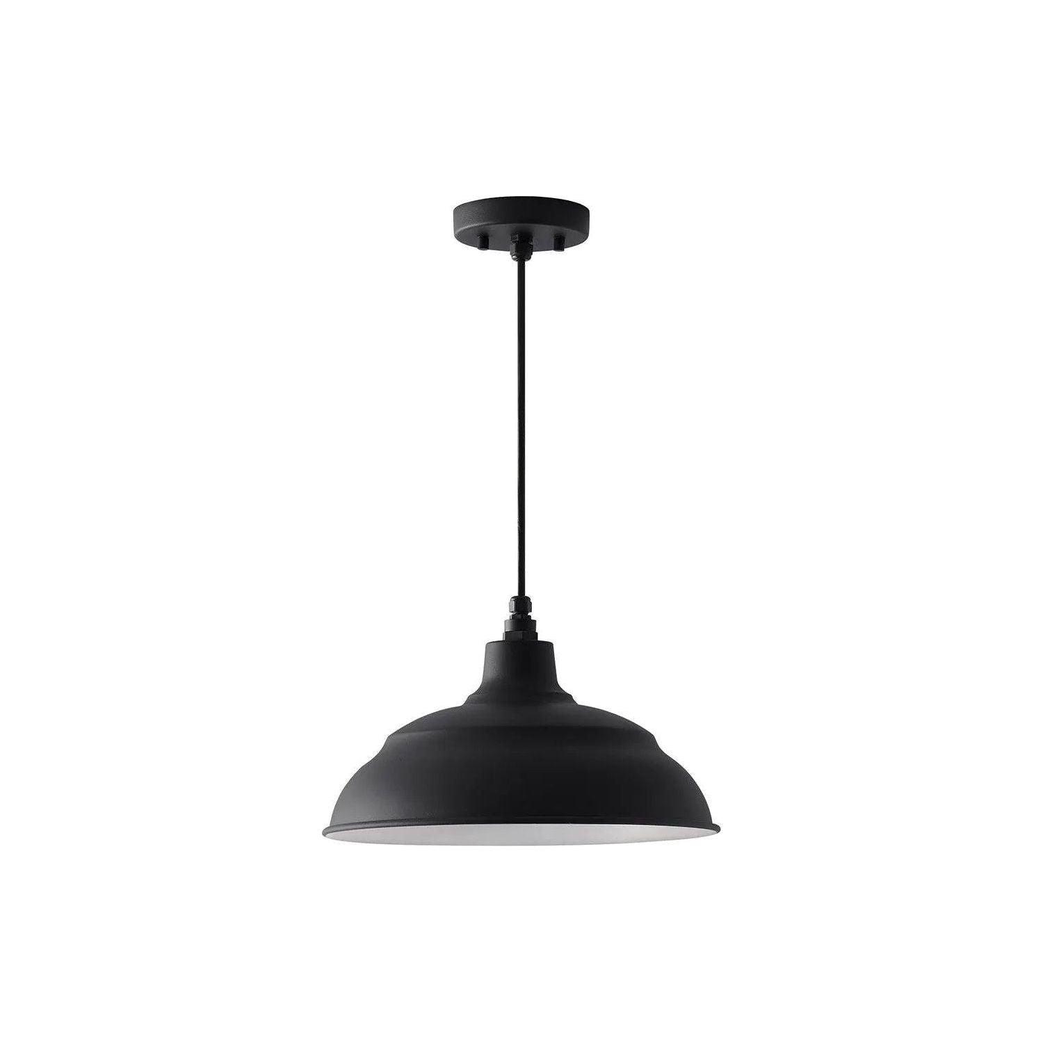 Capital Lighting Fixture Company - RLM 14" Warehouse Shade & Cord Canopy - 936311BK - Canada Light Shop