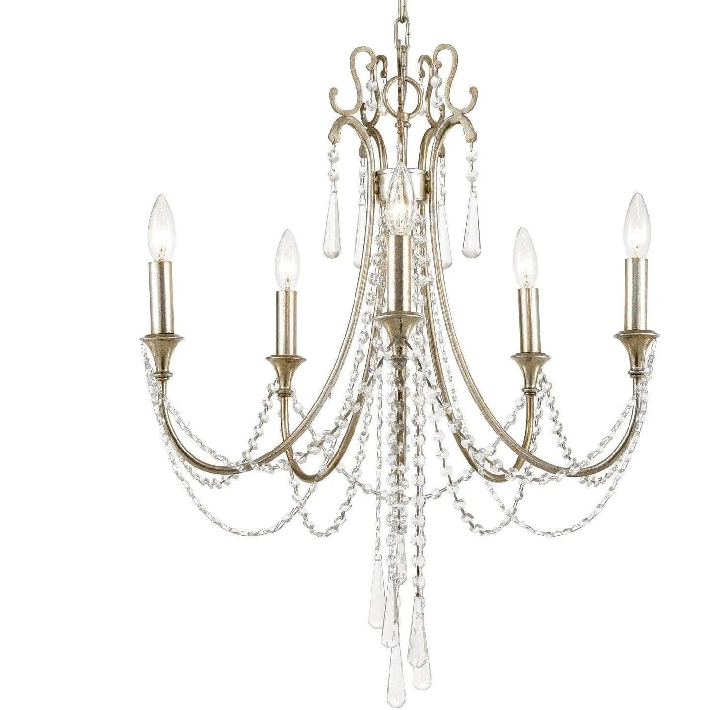 Crystorama - Arcadia Five Light Chandelier - ARC-1905-SA-CL-MWP - Canada Light Shop