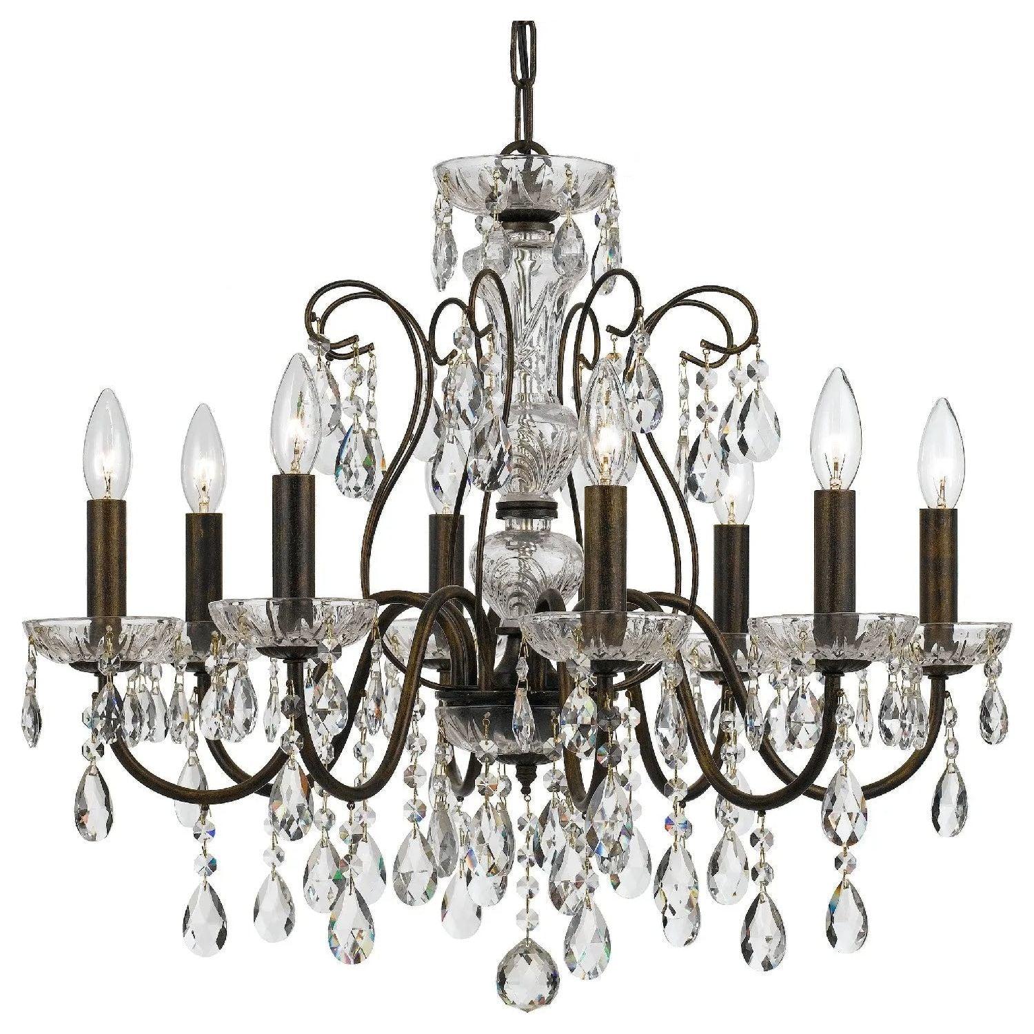Crystorama - Butler Chandelier - 3028-EB-CL-SAQ - Canada Light Shop