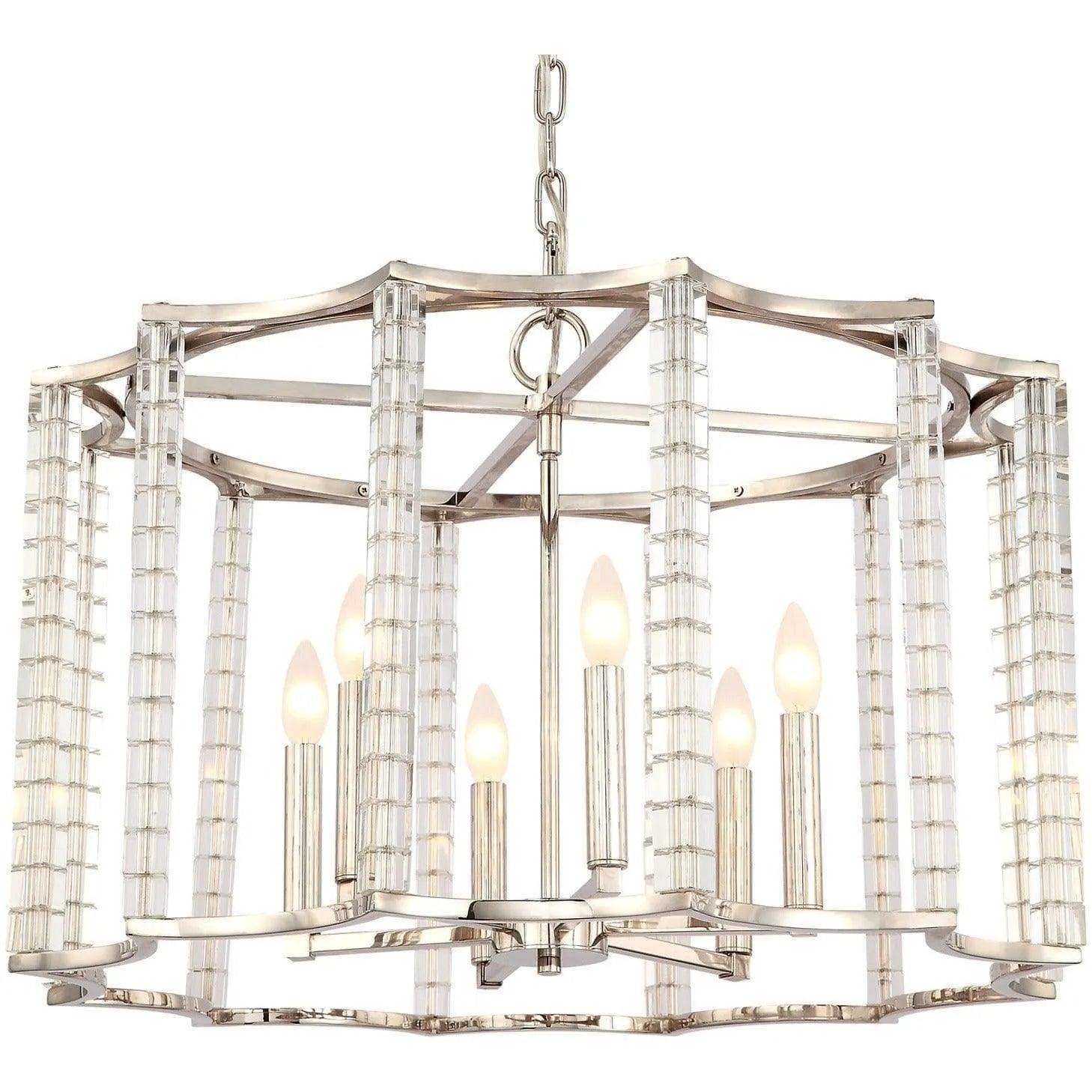 Crystorama - Carson Six Light Chandelier - 8856-PN - Canada Light Shop