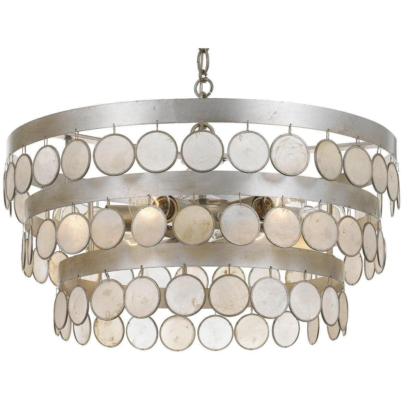 Crystorama - Coco Six Light Chandelier - 6006-SA - Canada Light Shop