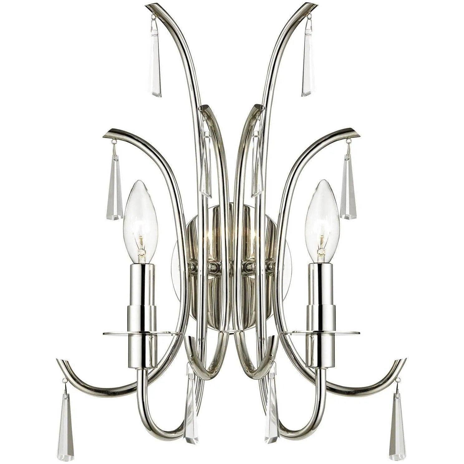 Crystorama - Cody Two Light Wall Mount - 6032-PN-CL-MWP - Canada Light Shop