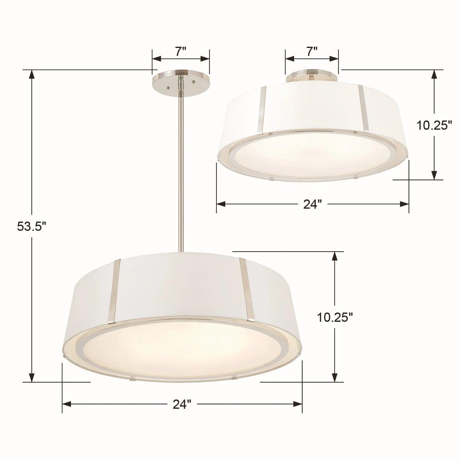 Crystorama - Fulton Six Light Chandelier - FUL-907-PN_CEILING - Canada Light Shop