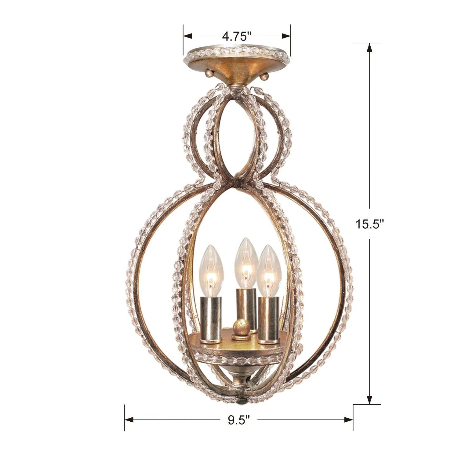 Crystorama - Garland Three Light Ceiling Mount - 6760-DT_CEILING - Canada Light Shop