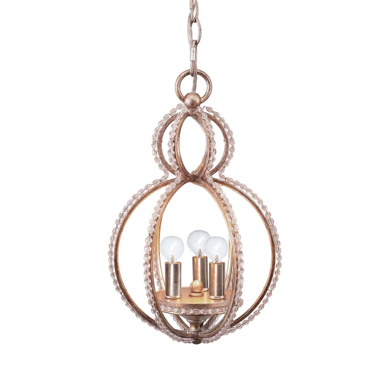 Crystorama - Garland Three Light Mini Chandelier - 6760-DT - Canada Light Shop