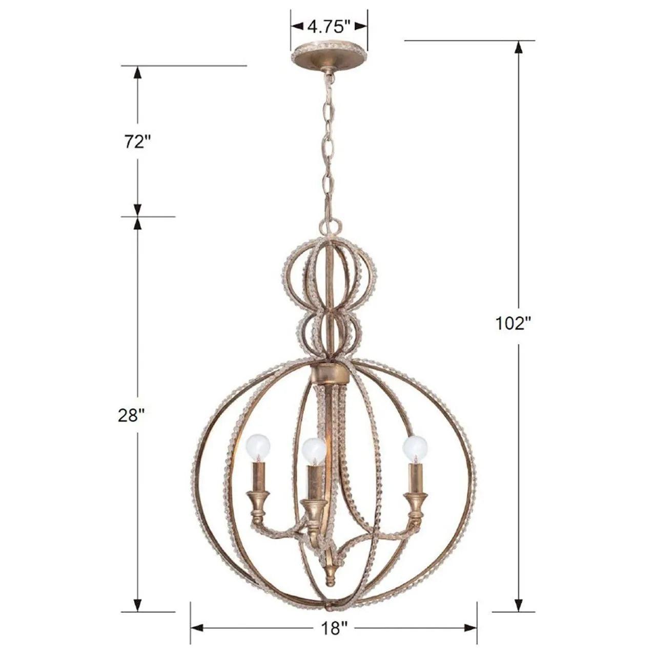 Crystorama - Garland Three Light Mini Chandelier - 6765-DT - Canada Light Shop