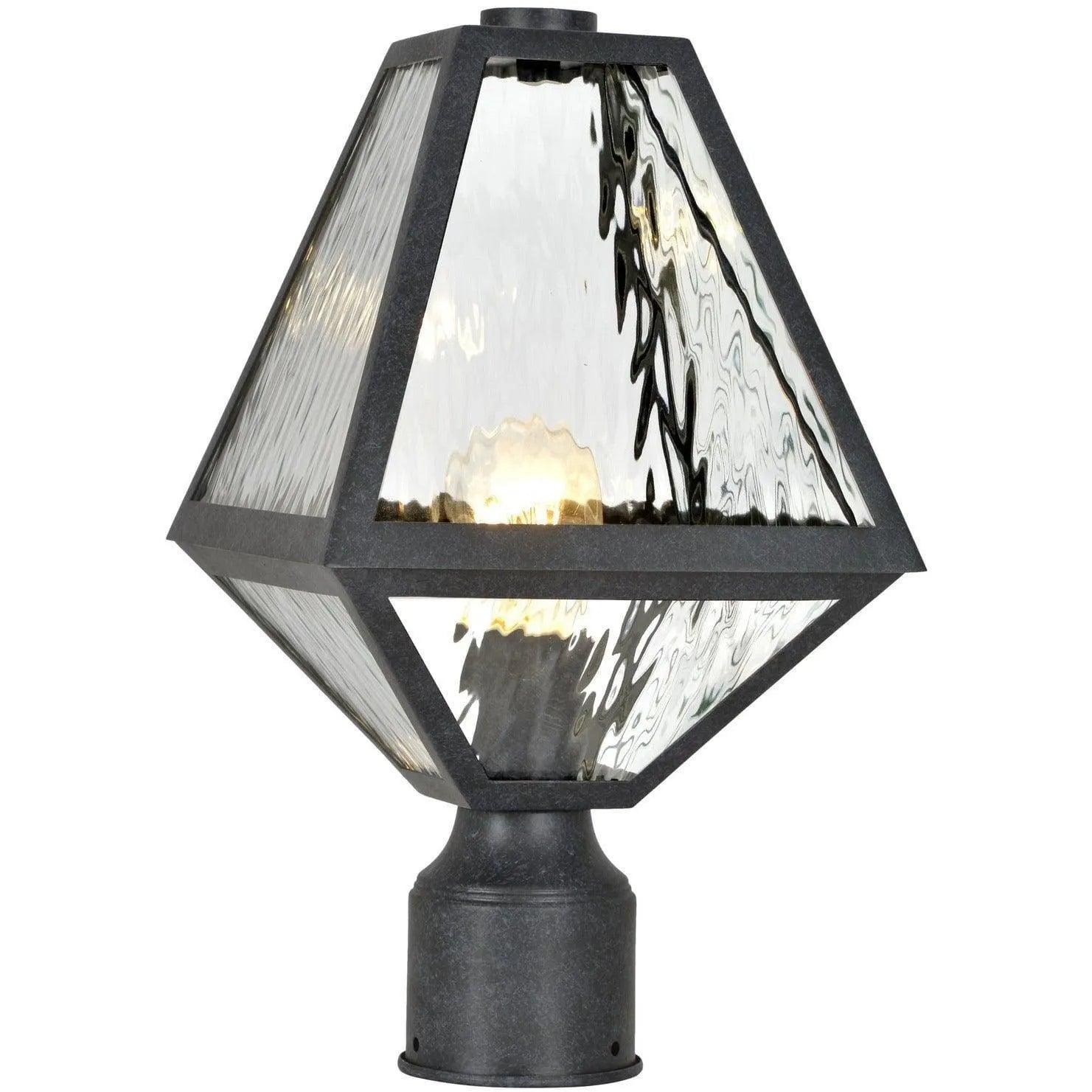 Crystorama - Glacier One Light Outdoor Lantern Post - GLA-9707-WT-BC - Canada Light Shop