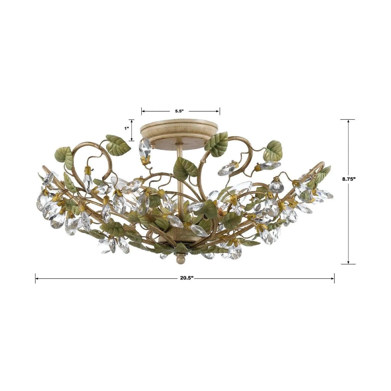 Crystorama - Josie Five Light Ceiling Mount - 4840-CT - Canada Light Shop