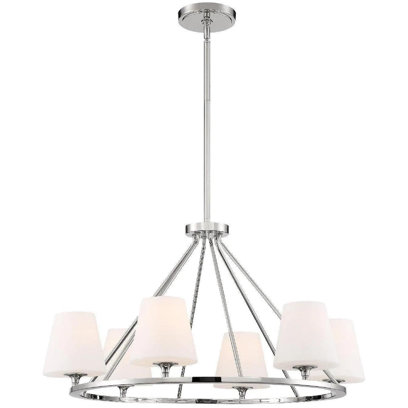 Crystorama - Keenan Six Light Chandelier - KEE-A3006-PN - Canada Light Shop