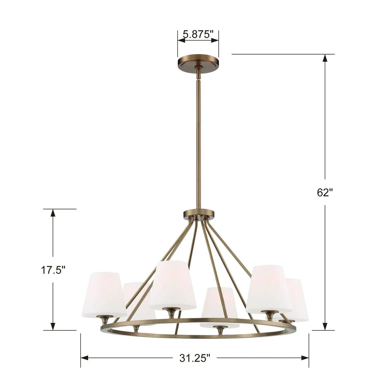 Crystorama - Keenan Six Light Chandelier - KEE-A3006-PN - Canada Light Shop