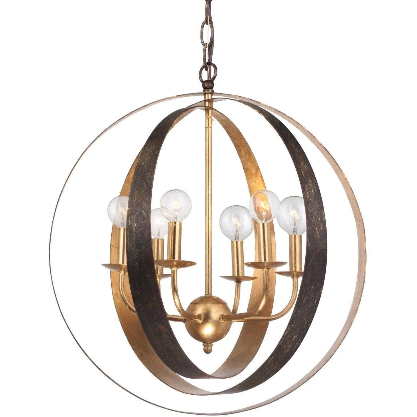 Crystorama - Luna Six Light Chandelier - 585-EB-GA - Canada Light Shop