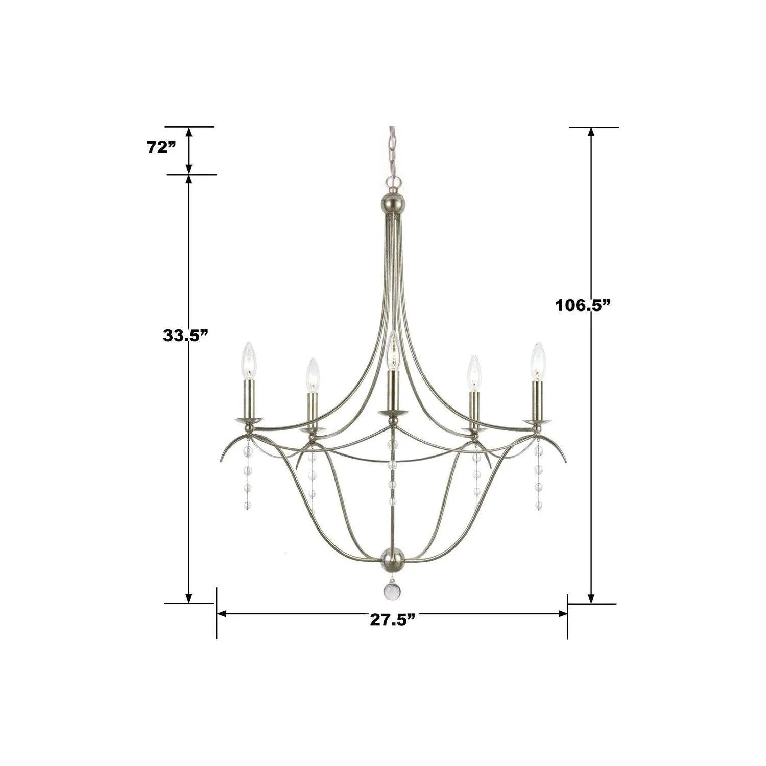 Crystorama - Metro Five Light Chandelier - 435-SA - Canada Light Shop