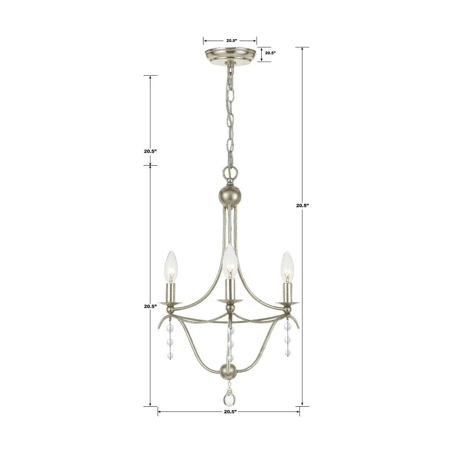 Crystorama - Metro Three Light Mini Chandelier - 433-SA - Canada Light Shop