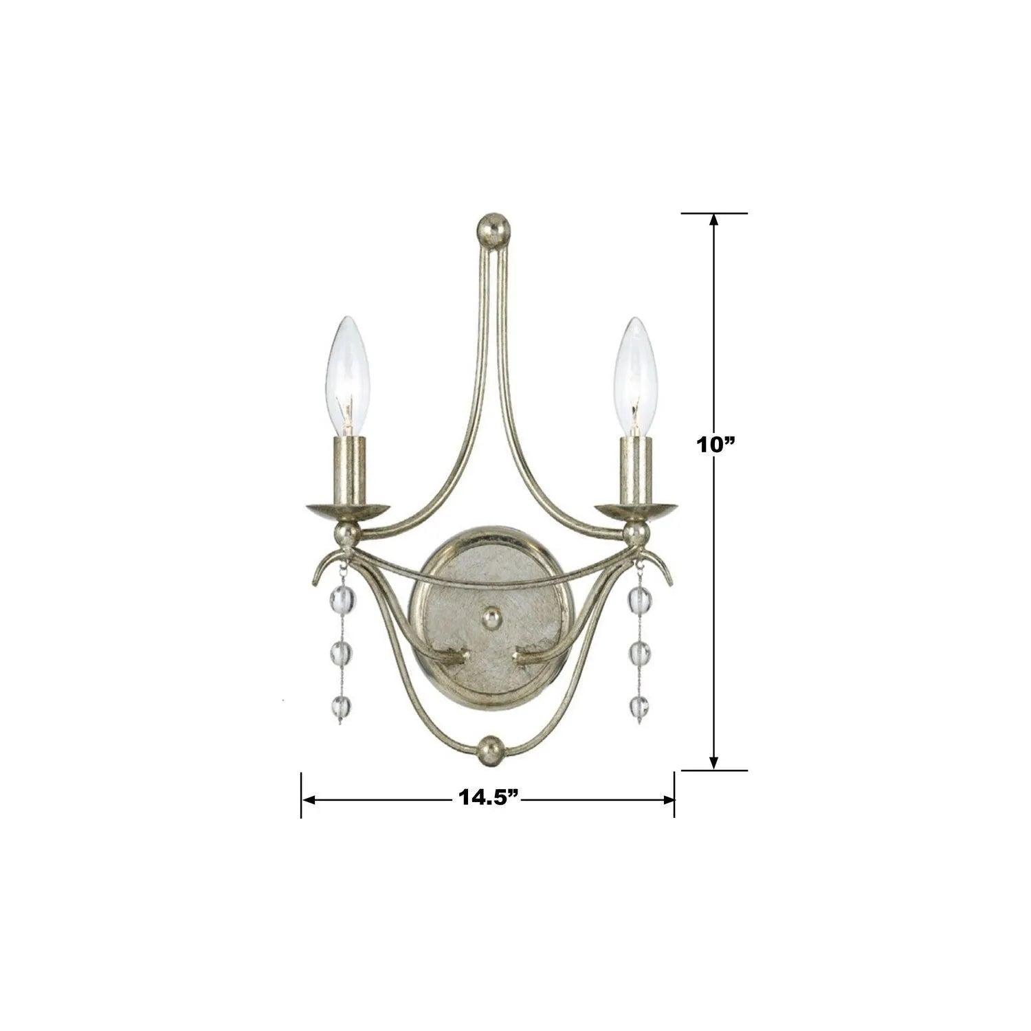 Crystorama - Metro Two Light Wall Mount - 432-SA - Canada Light Shop