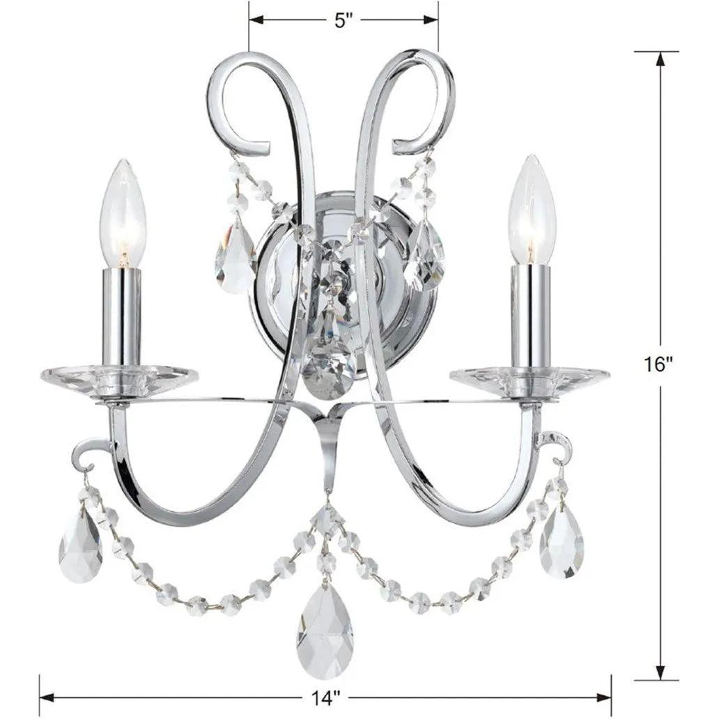 Crystorama - Othello Wall Sconce - 6822-CH-CL-MWP - Canada Light Shop