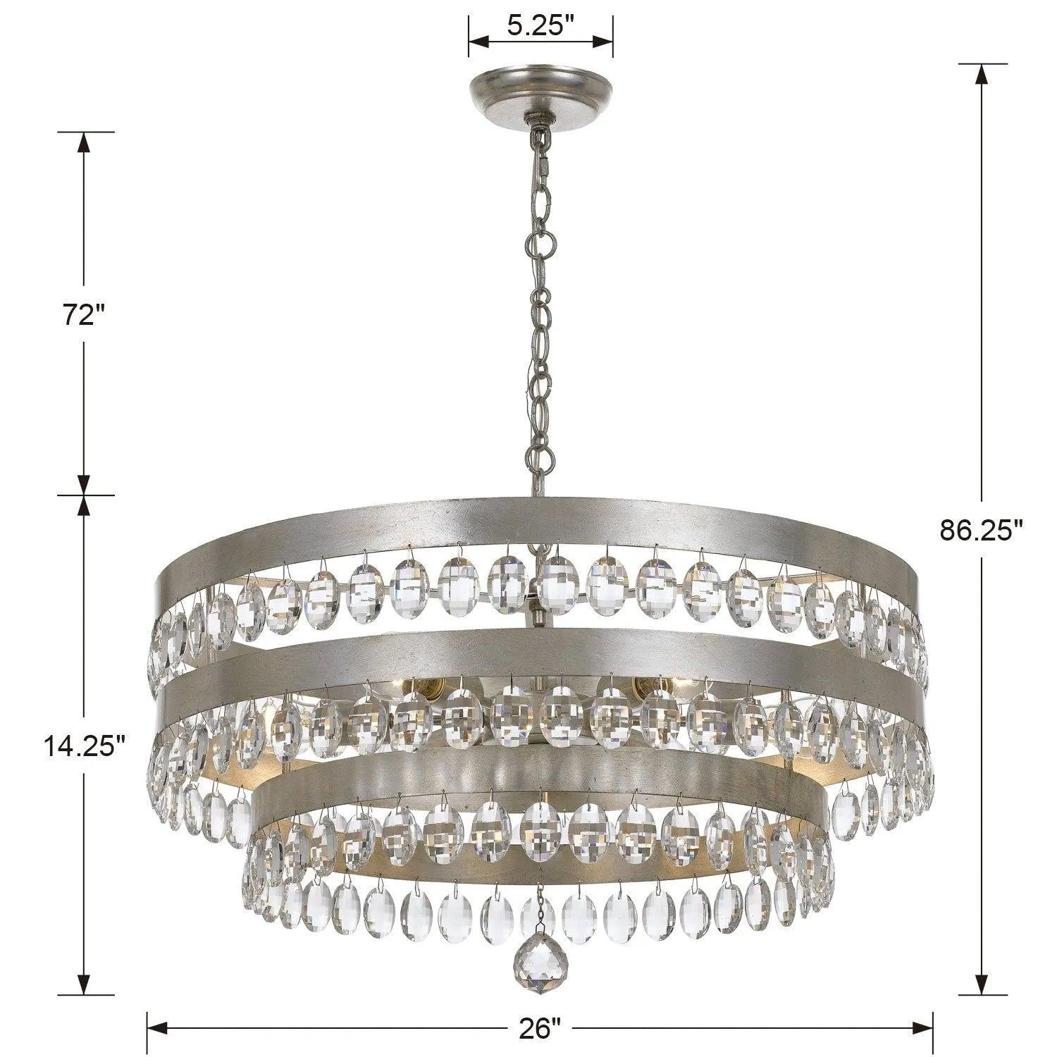 Crystorama - Perla Six Light Chandelier - 6108-GA - Canada Light Shop