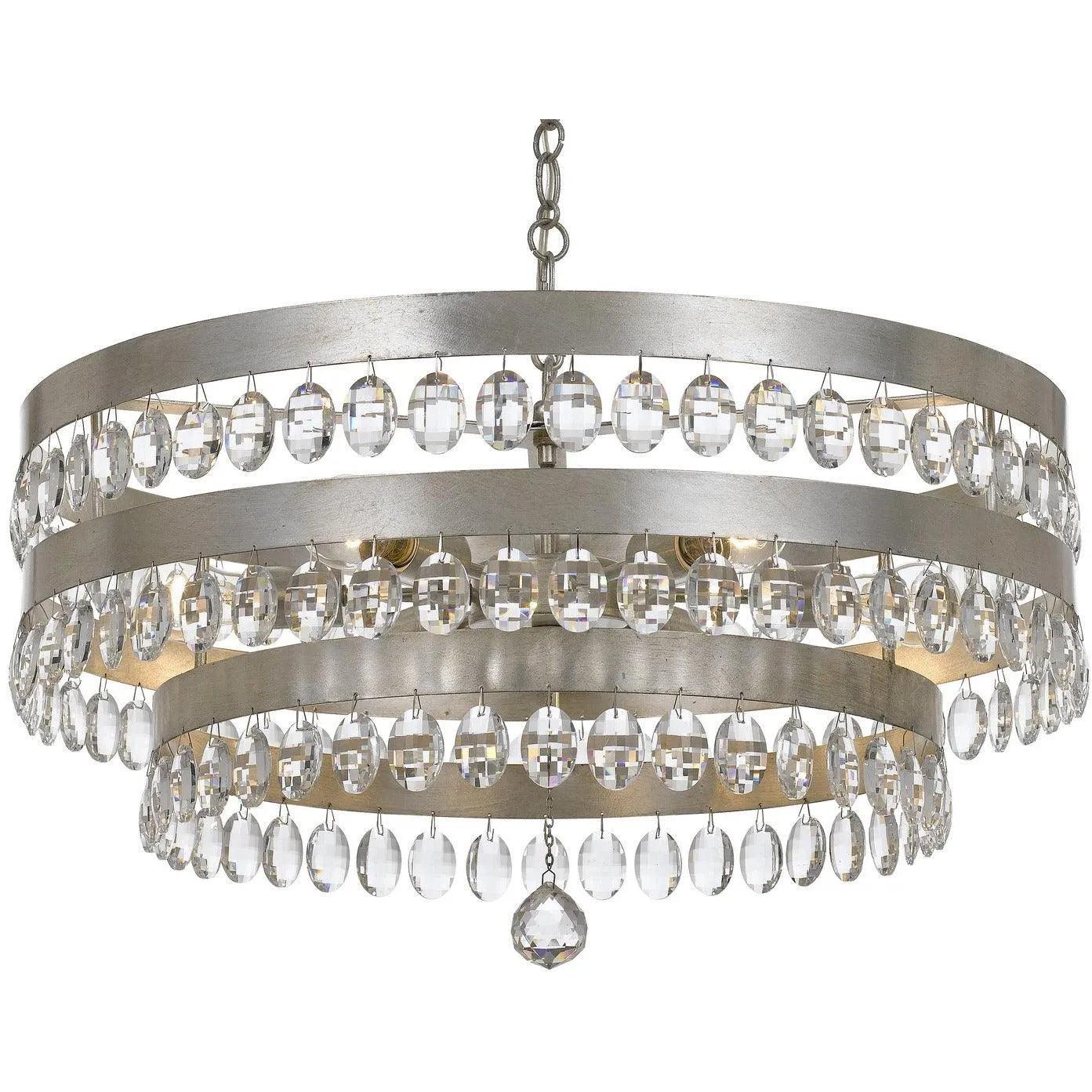 Crystorama - Perla Six Light Chandelier - 6108-SA - Canada Light Shop