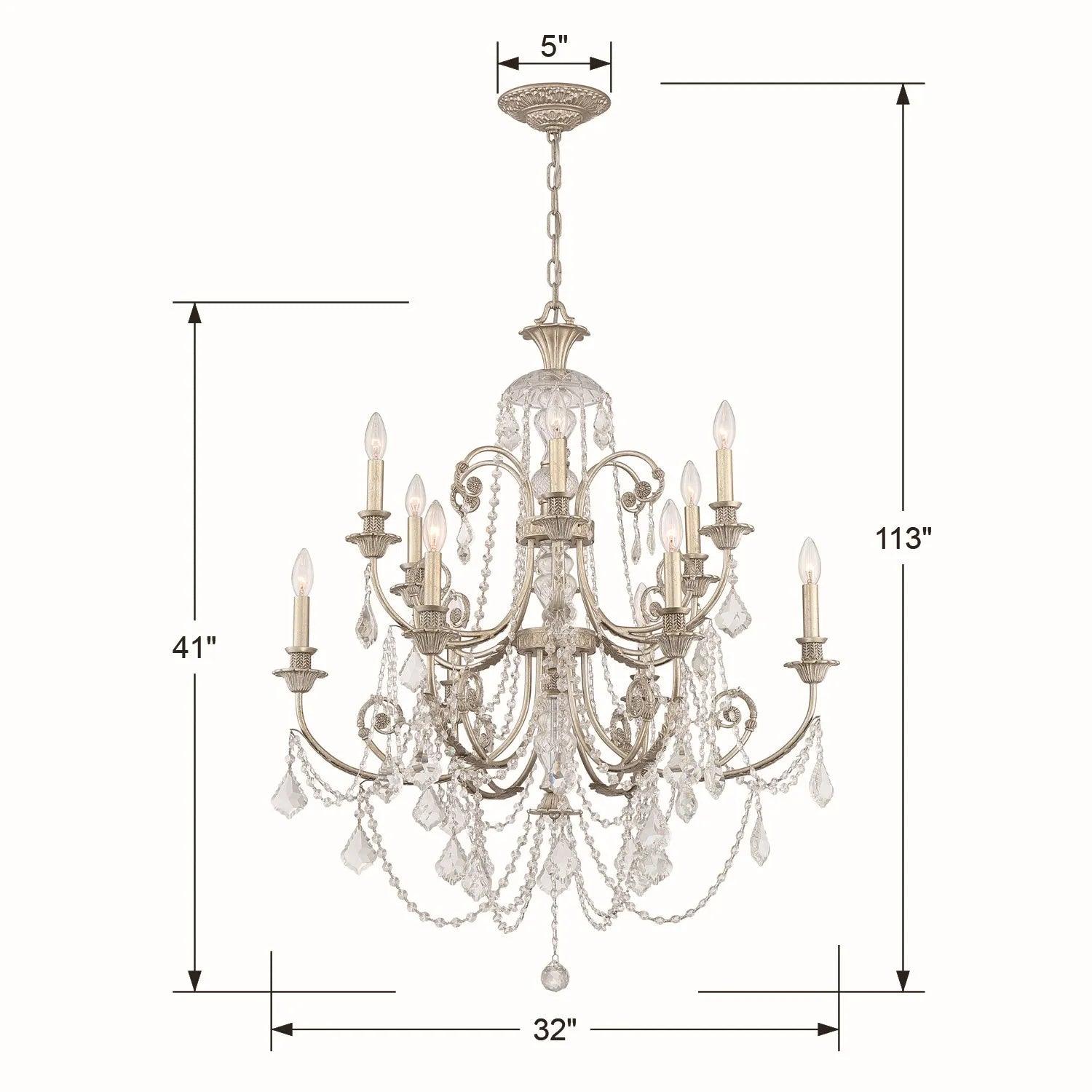 Crystorama - Regis 12 Light Chandelier - 5119-EB-CL-MWP - Canada Light Shop