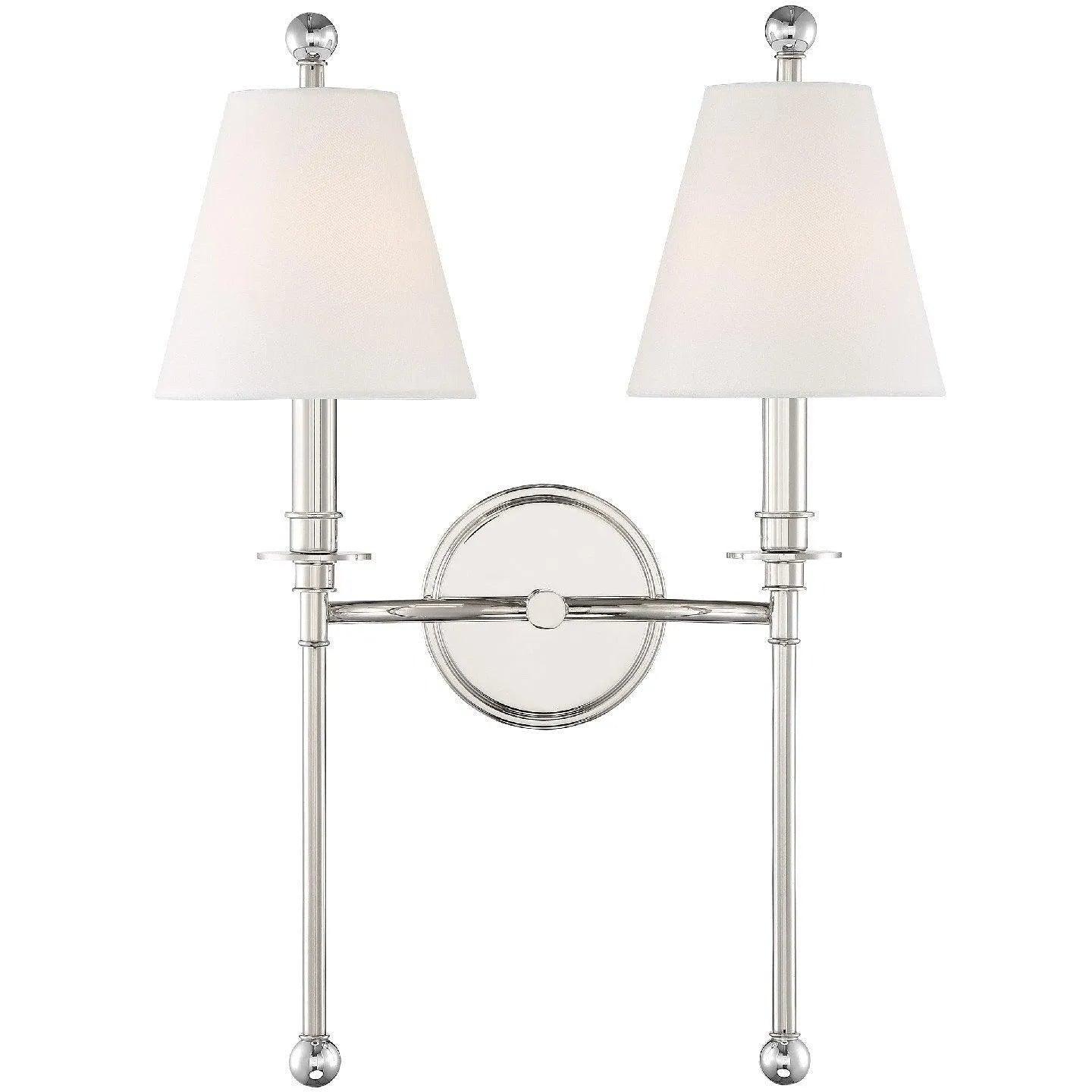 Crystorama - Riverdale Two Light Wall Mount - RIV-383-PN - Canada Light Shop