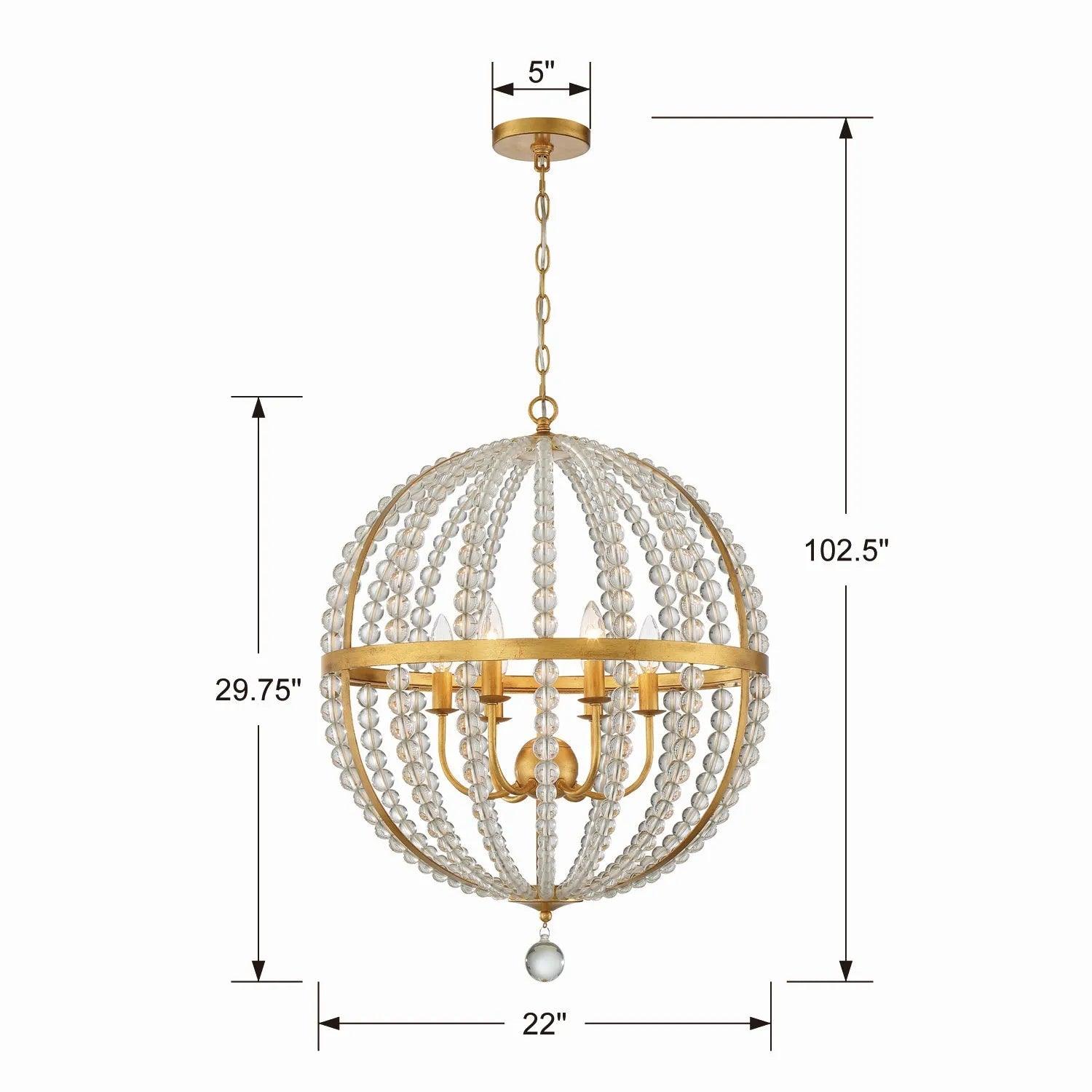 Crystorama - Roxy Six Light Chandelier - ROX-A9006-GA - Canada Light Shop