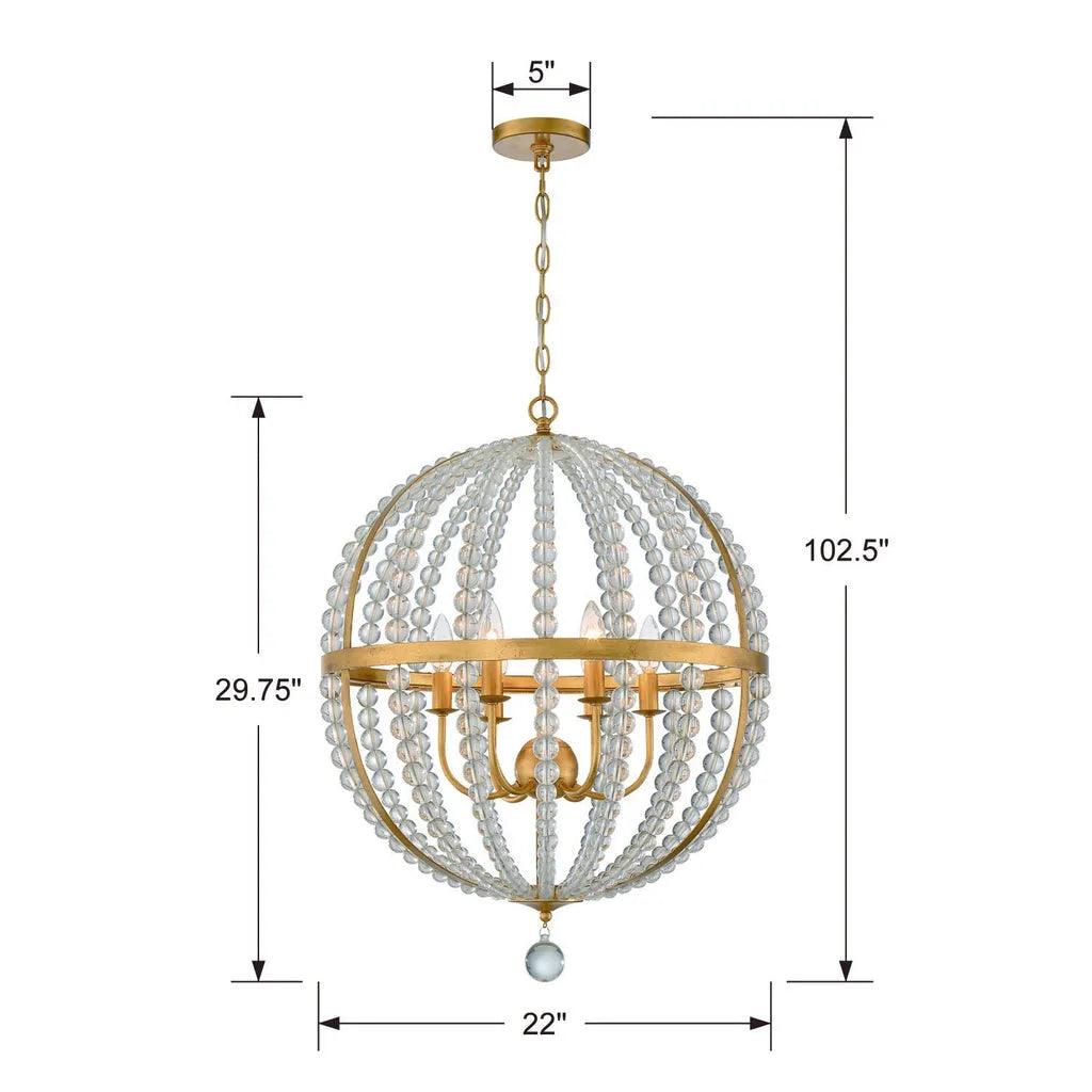 Crystorama - Roxy Six Light Chandelier - ROX-A9006-GA - Canada Light Shop