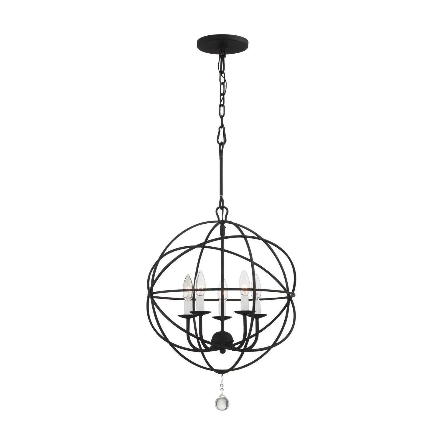 Crystorama - Solaris Five Light Mini Chandelier - 9224-BK - Canada Light Shop