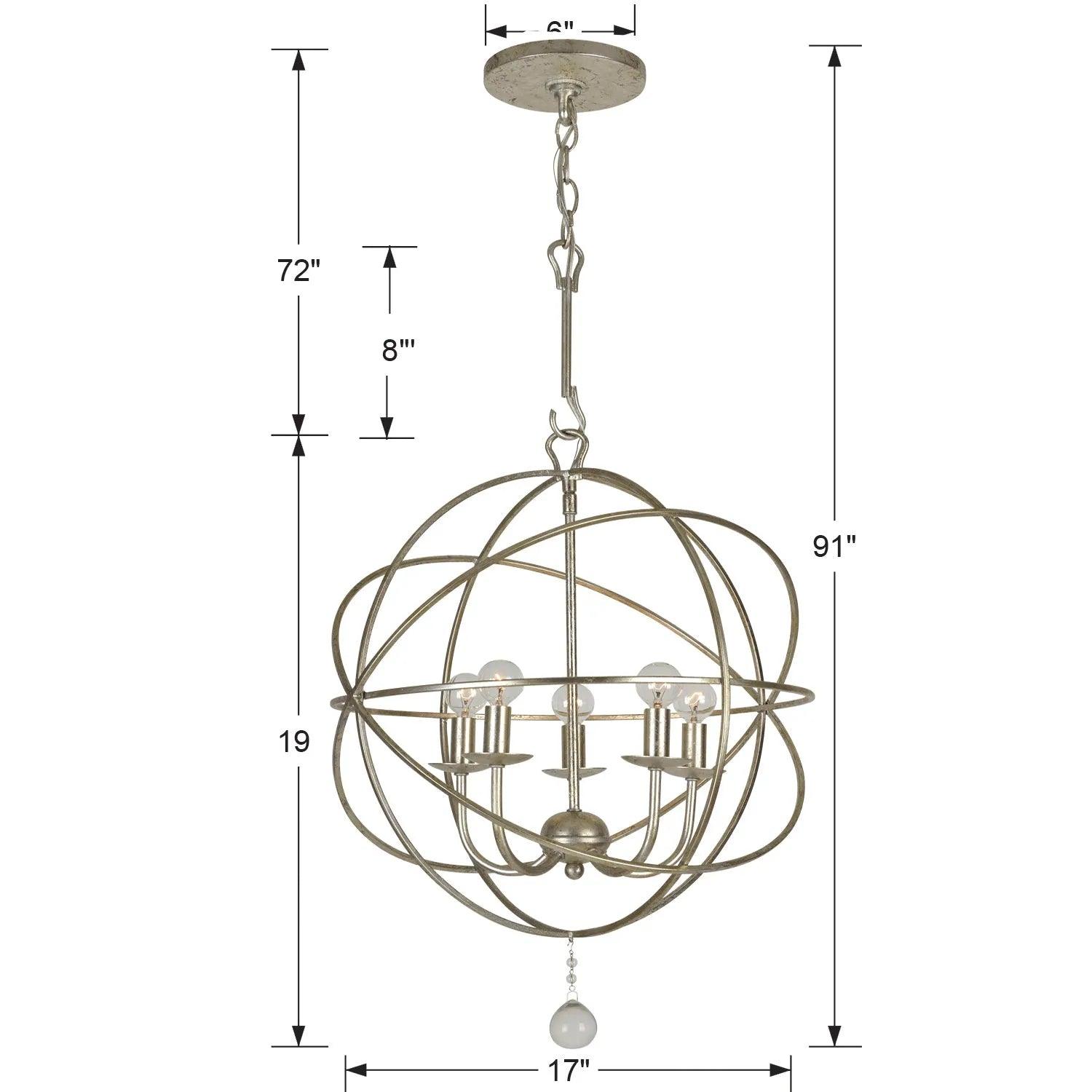 Crystorama - Solaris Five Light Mini Chandelier - 9224-EB - Canada Light Shop