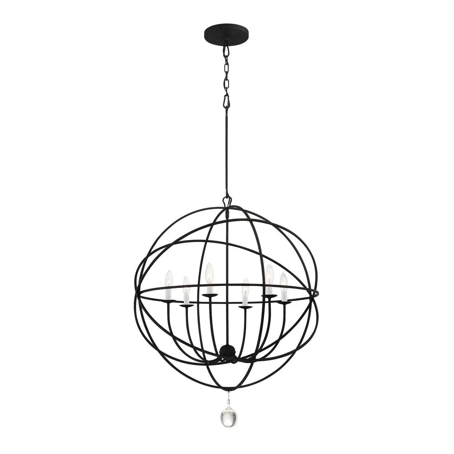Crystorama - Solaris Six Light Chandelier - 9226-BK - Canada Light Shop