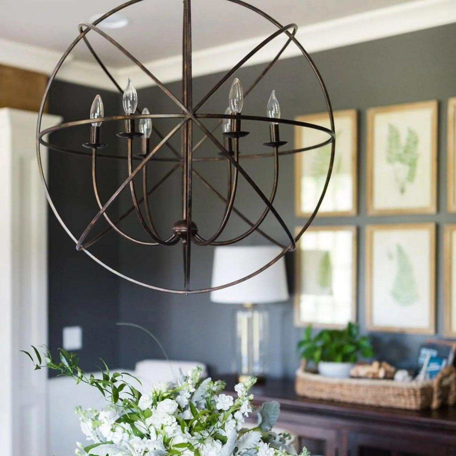 Crystorama - Solaris Six Light Chandelier - 9226-EB - Canada Light Shop