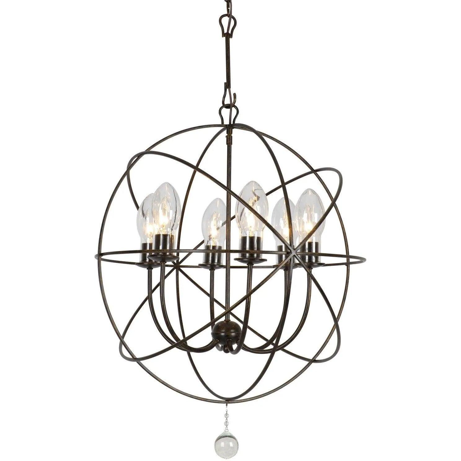 Crystorama - Solaris Six Light Outdoor Chandelier - SOL-9326-EB - Canada Light Shop