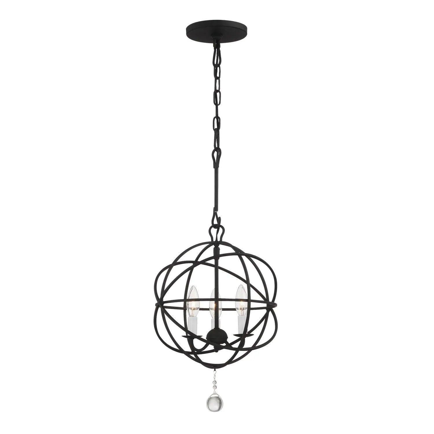 Crystorama - Solaris Three Light Mini Chandelier - 9225-BK - Canada Light Shop