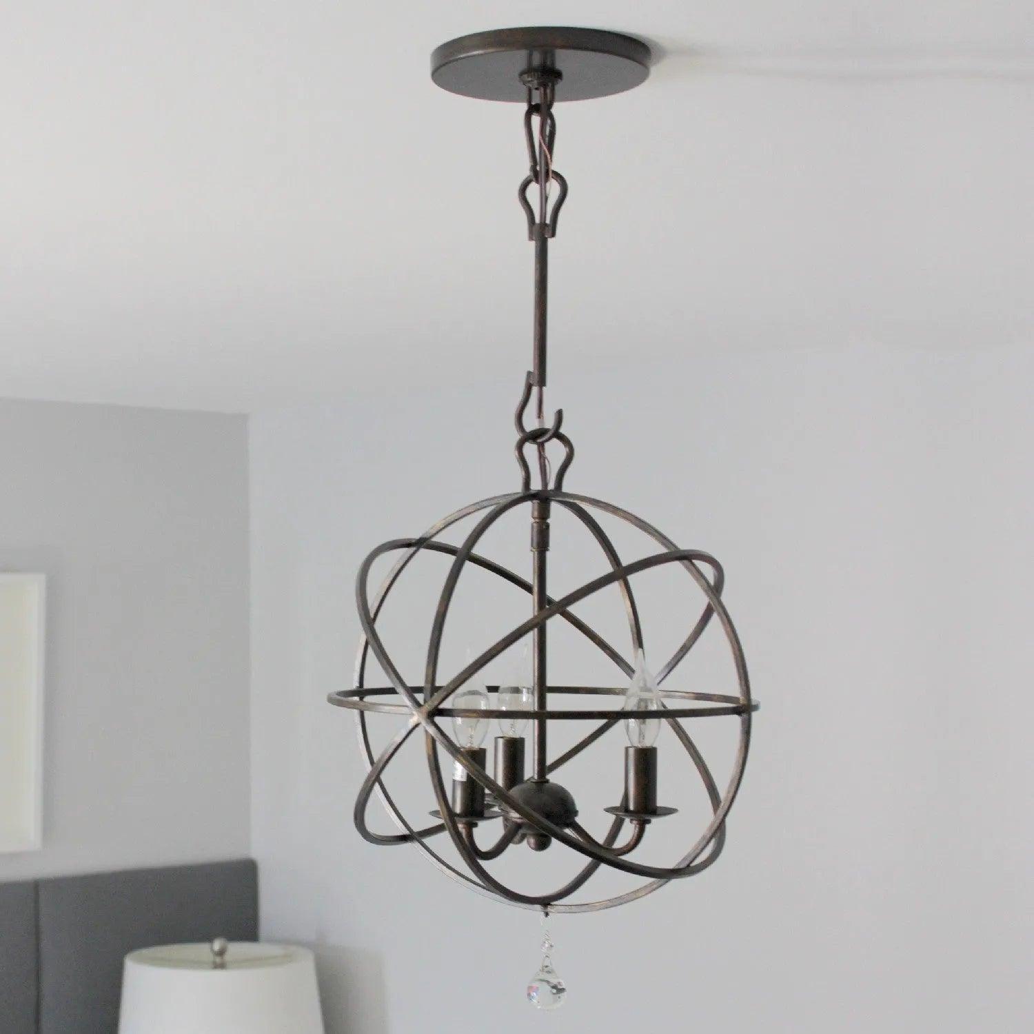 Crystorama - Solaris Three Light Mini Chandelier - 9225-EB - Canada Light Shop