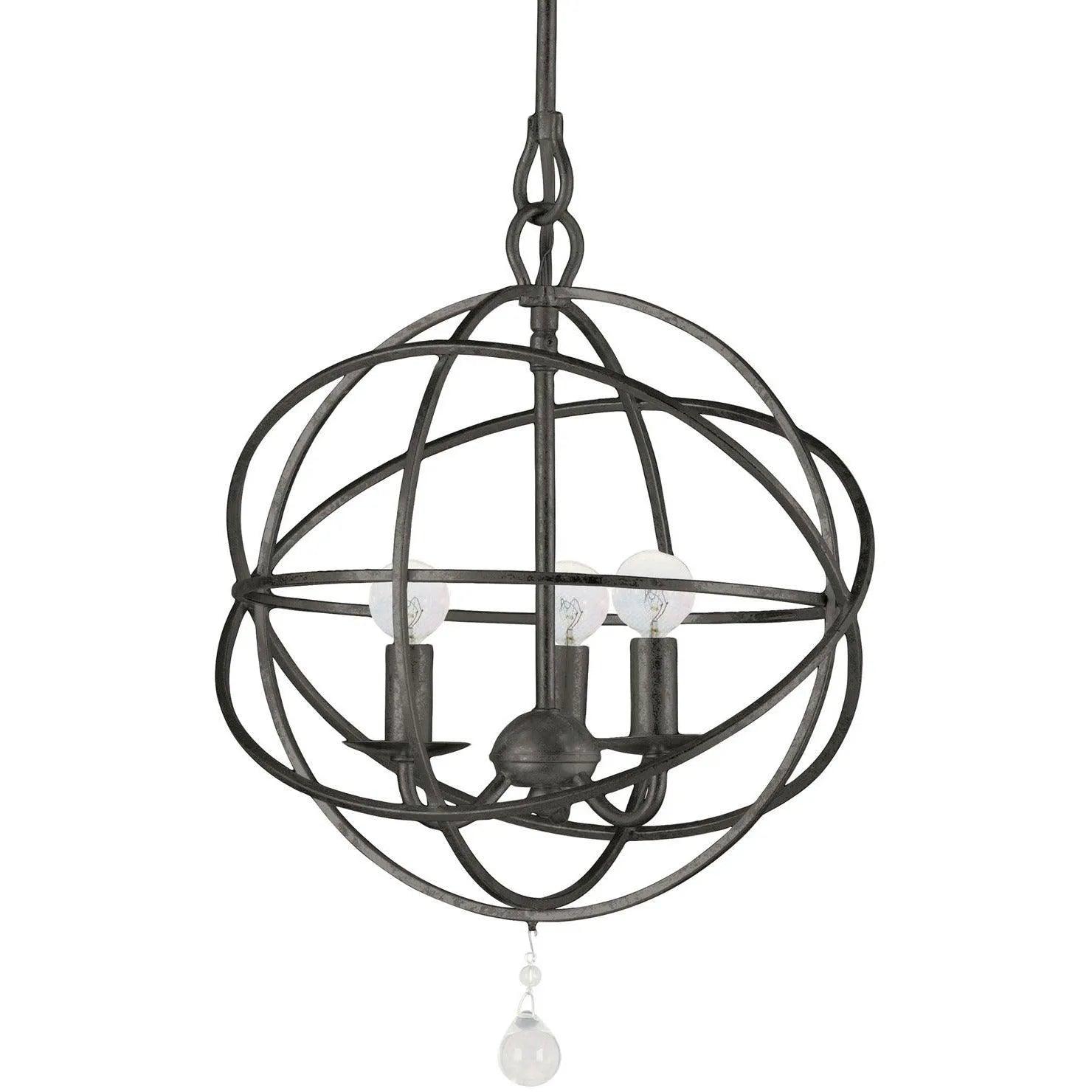 Crystorama - Solaris Three Light Mini Chandelier - 9225-EB - Canada Light Shop