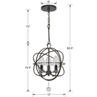 Crystorama - Solaris Three Light Outdoor Chandelier - SOL-9325-EB - Canada Light Shop