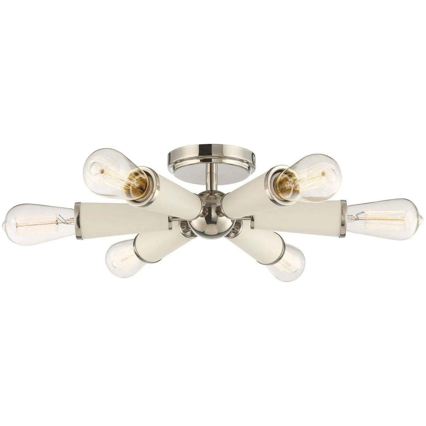 Crystorama - Zodiac Six Light Ceiling Mount - 3807-PN_CEILING - Canada Light Shop
