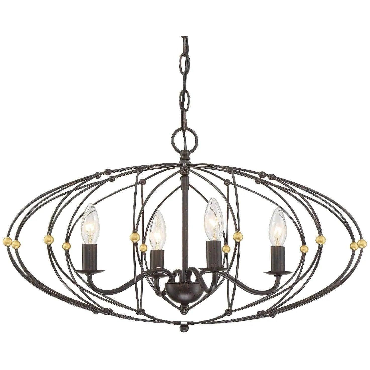 Crystorama - Zucca Four Light Chandelier - ZUC-A9034-EB-GA - Canada Light Shop