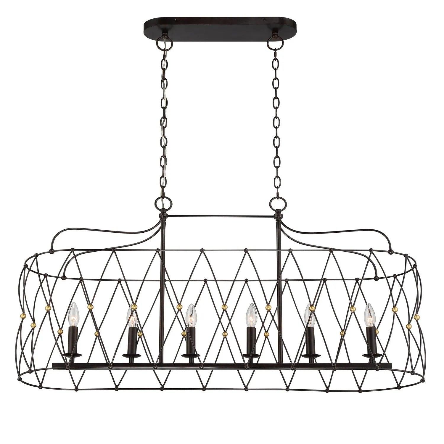 Crystorama - Zucca Linear Chandelier - ZUC-A9037-EB-GA - Canada Light Shop