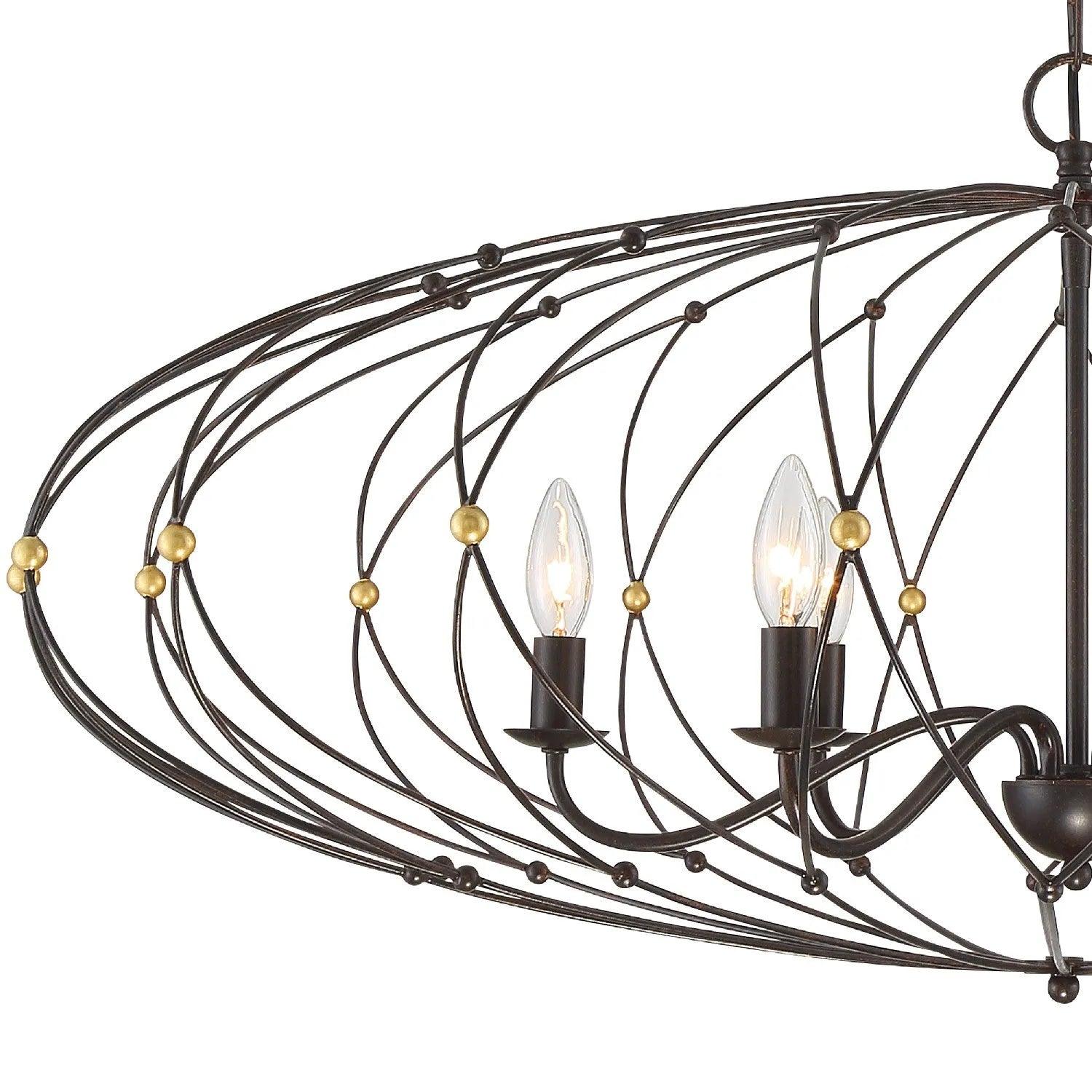 Crystorama - Zucca Oval Chandelier - ZUC-A9036-EB-GA - Canada Light Shop