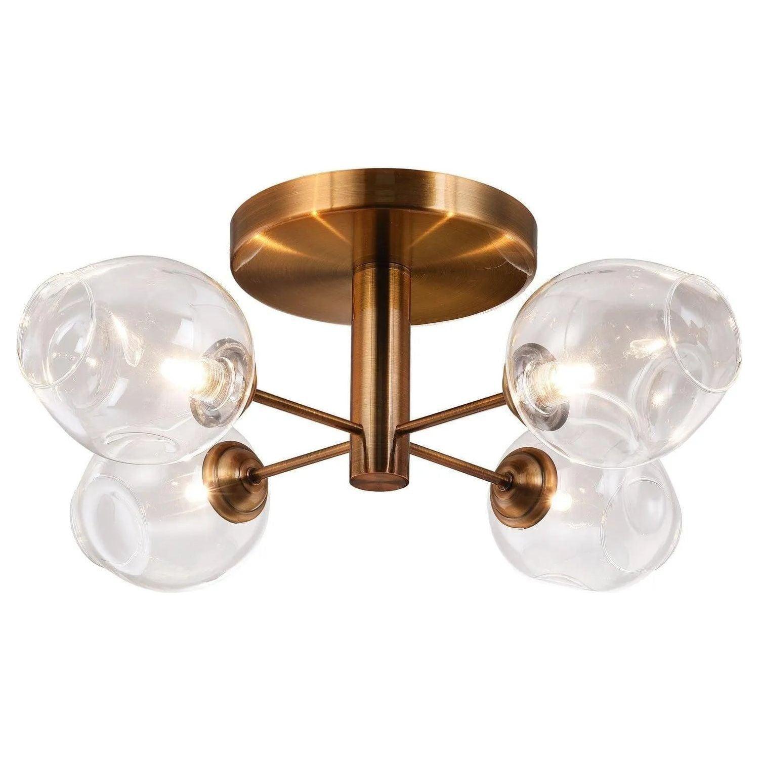 Dainolite - Abii Semi-Flush Mount - ABI-204SF-VB-CLR - Canada Light Shop