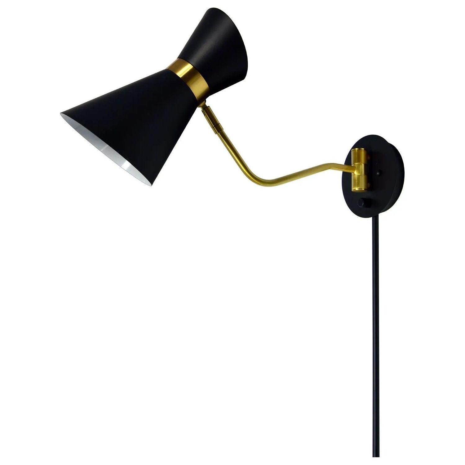 Dainolite - Cameron Wall Sconce - 1681W-BK-VB - Canada Light Shop