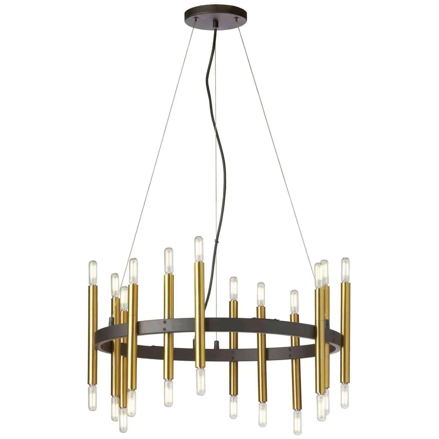 Dainolite - Derry Round Chandelier - DER-2424C-MB-AGB - Canada Light Shop