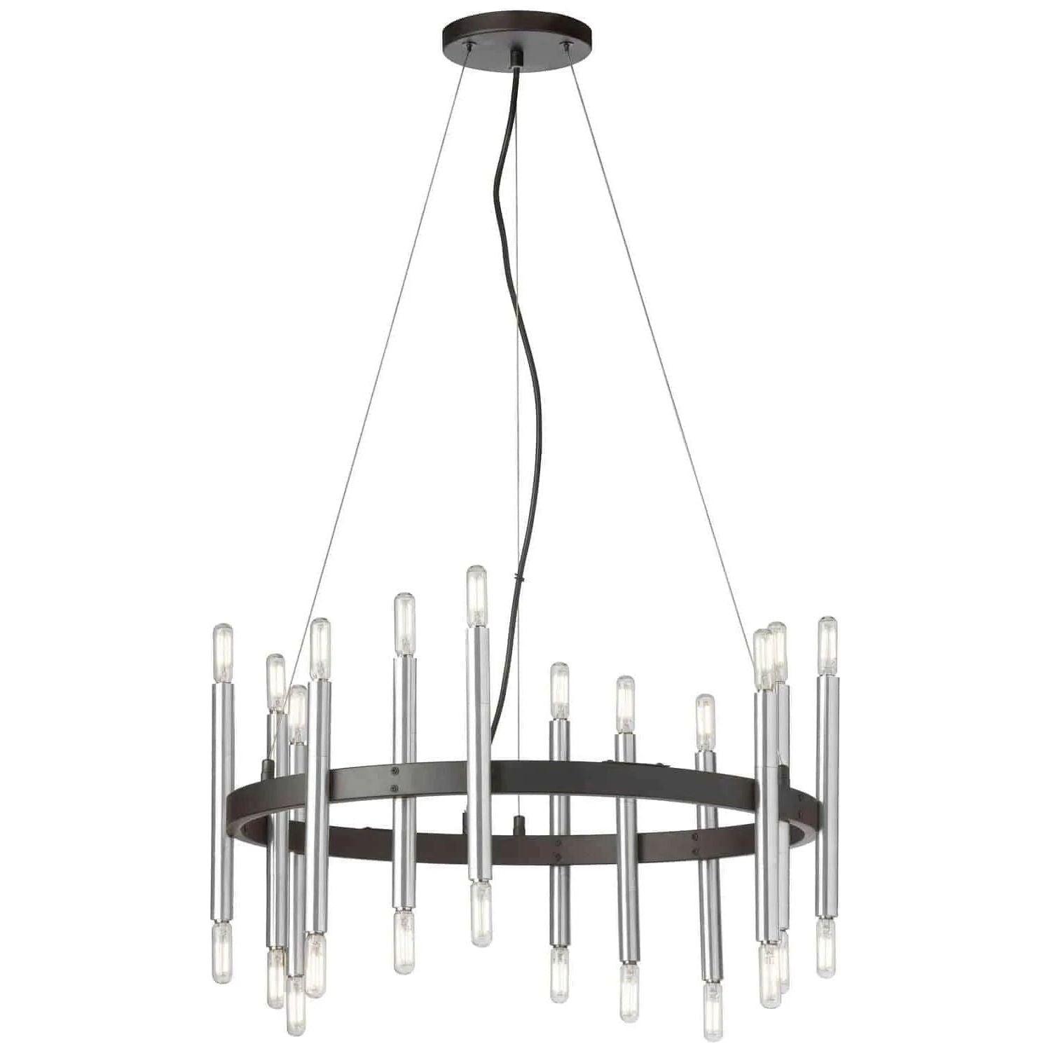 Dainolite - Derry Round Chandelier - DER-2424C-MB-PC - Canada Light Shop
