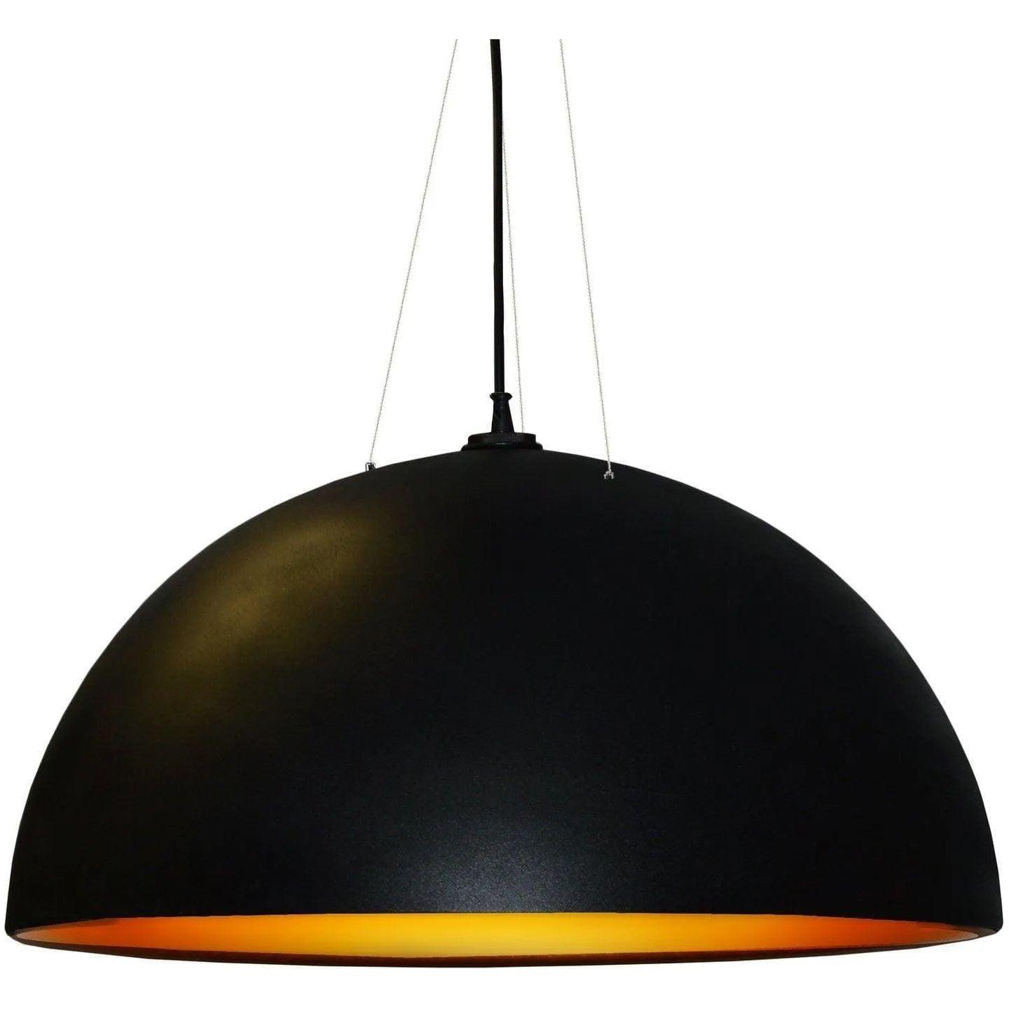 Dainolite - Dome Pendant - 114-313P-BK-GLD - Canada Light Shop