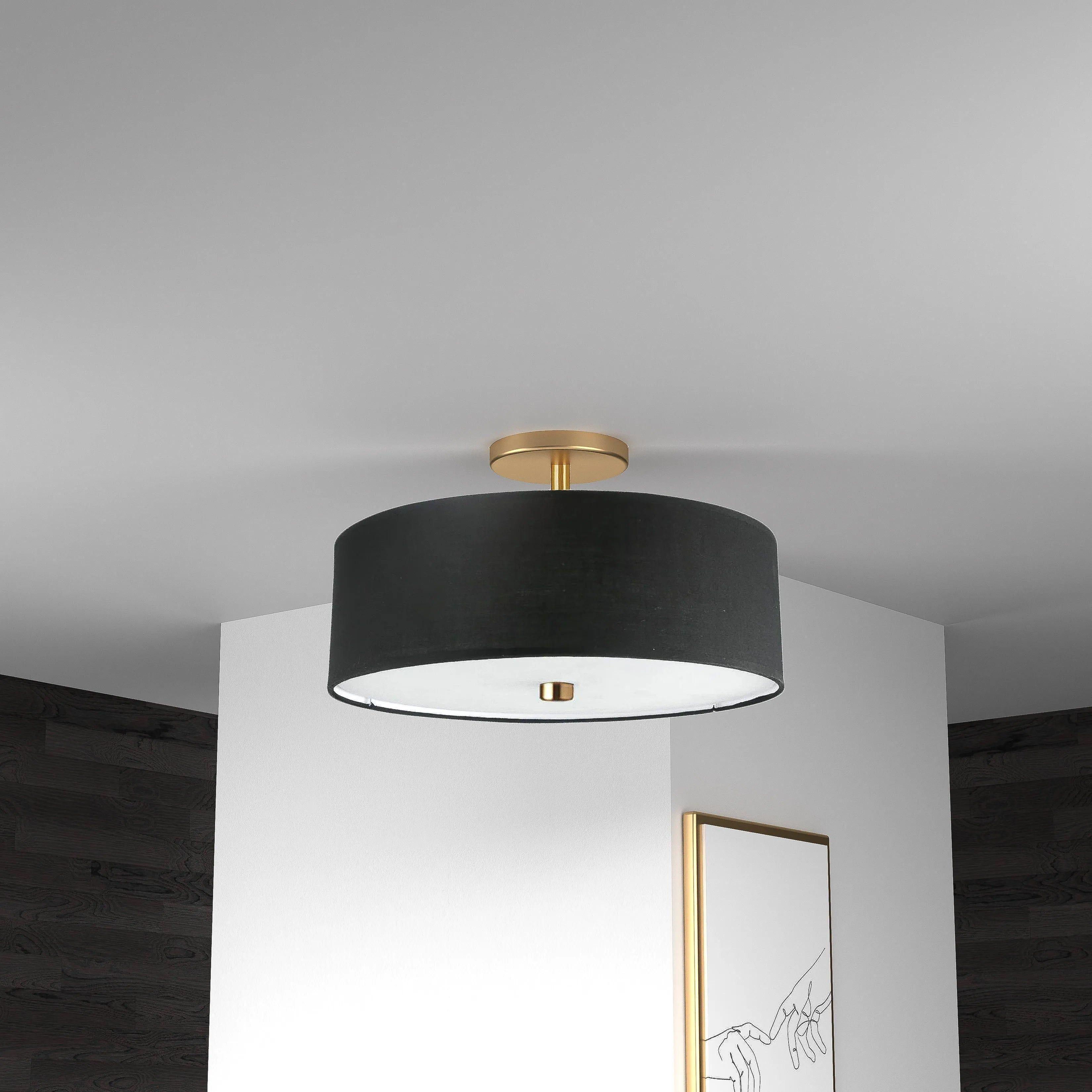 Dainolite - Everly Semi-Flush Mount - 571-143SF-AGB-BK - Canada Light Shop