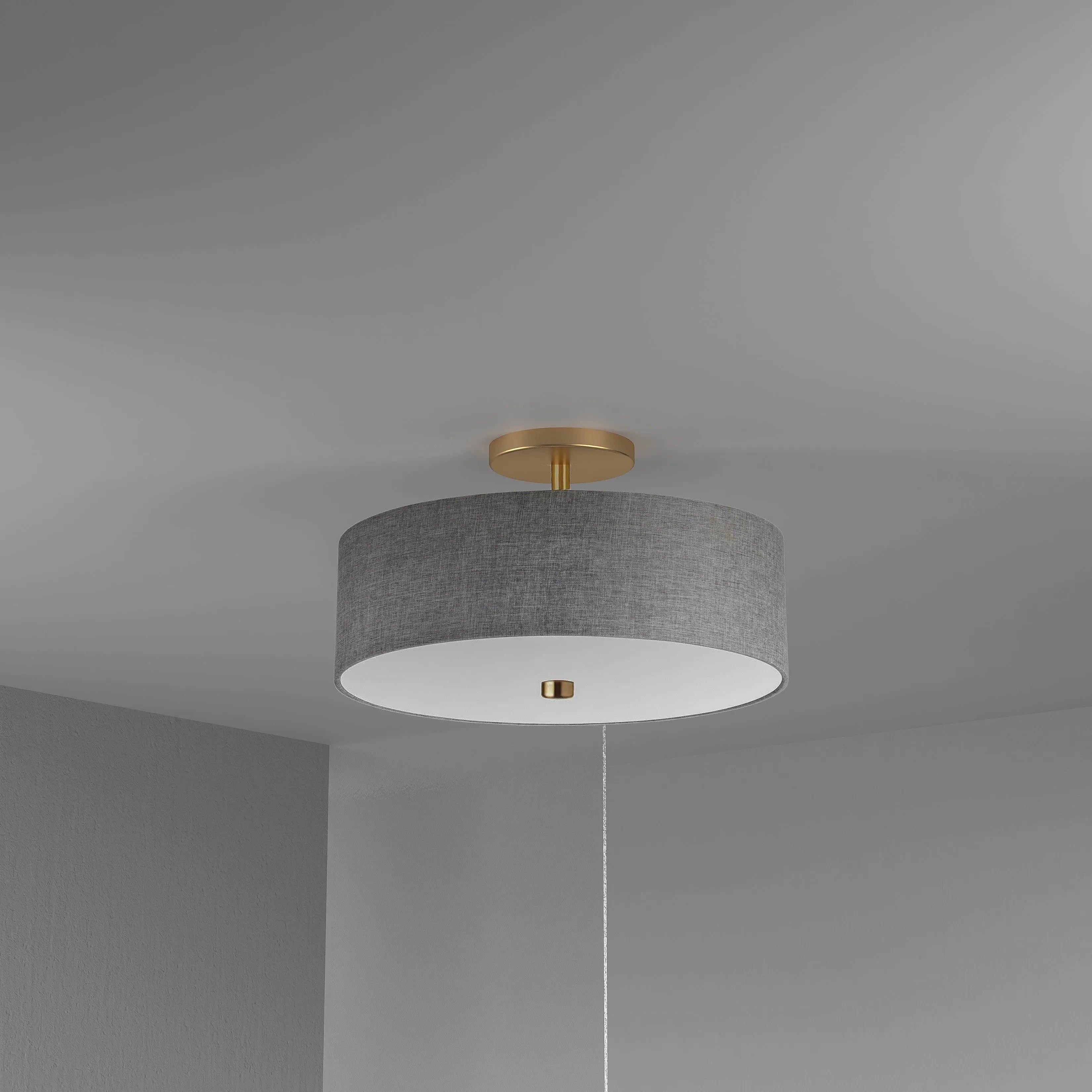 Dainolite - Everly Semi-Flush Mount - 571-143SF-AGB-BK - Canada Light Shop
