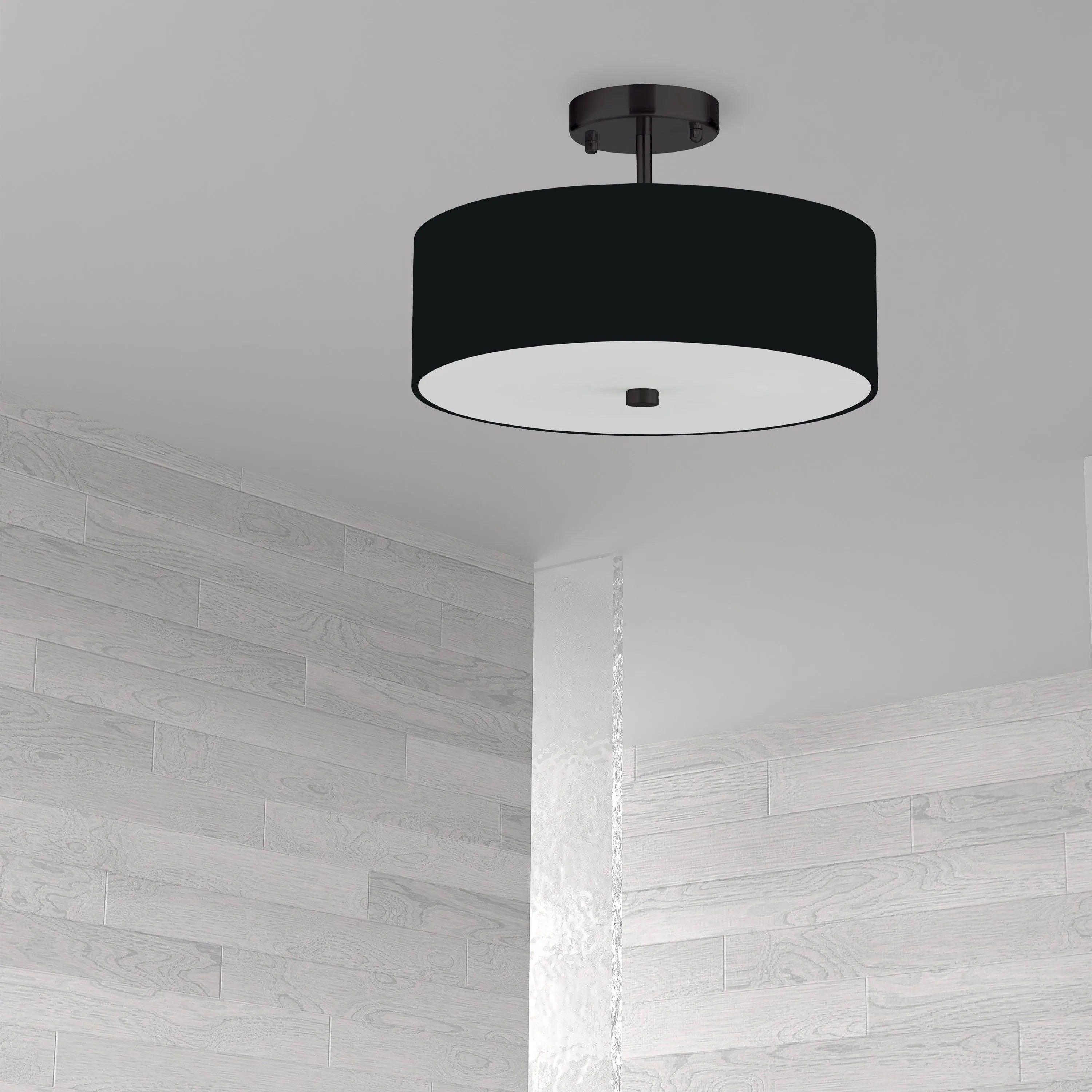 Dainolite - Everly Semi-Flush Mount - 571-143SF-AGB-BK - Canada Light Shop