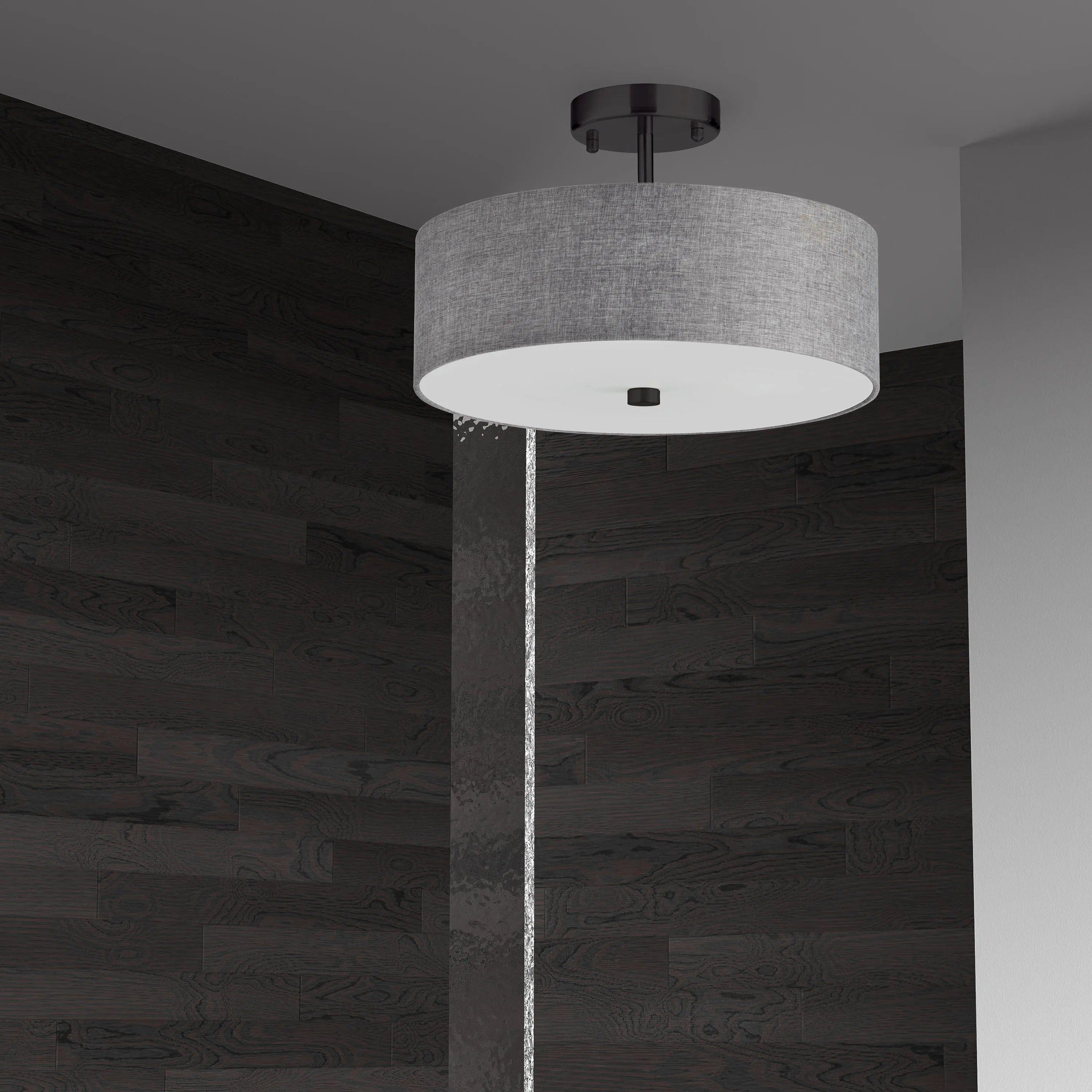 Dainolite - Everly Semi-Flush Mount - 571-143SF-AGB-BK - Canada Light Shop